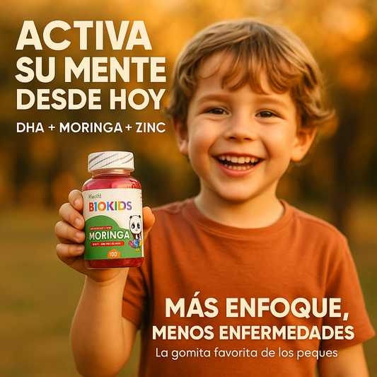 🧠 BIOKIDS MORINGA – Activa su mente, fortalece su cuerpo 💪👶